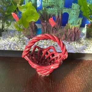 Red Woven Decorative Basket